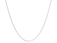 14k White Gold Oval Cable Link Chain (0.97 mm)