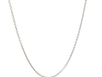 14k White Gold Round Cable Link Chain (1.30 mm)