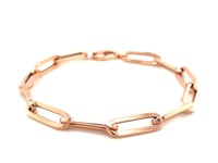 14K Rose Gold Extra Wide Paperclip Chain Bracelet (6.10 mm)