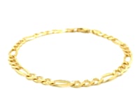 14k Yellow Gold Solid Figaro Bracelet (4.50 mm)