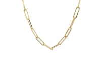 14k Yellow Gold Textured Paperclip Chain (3.5 mm)