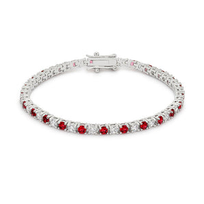 Ruby Red Cubic Zirconia Tennis Bracelet