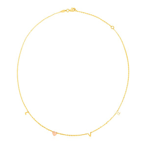 14k Two Tone Gold Love Necklace