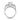 14k White Gold Cathedral Engagement Ring Mounting with Side Diamond Clusters