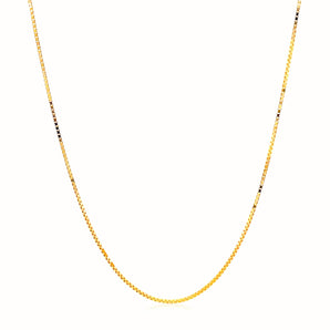 14k Yellow Gold Adjustable Box Chain 0.7mm