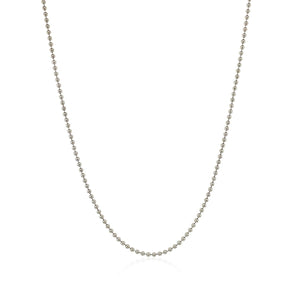 Sterling Silver Rhodium Plated Bead Chain 1.2mm