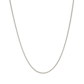 14k White Gold Round Wheat Chain 1.0mm