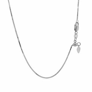 14k White Gold Adjustable Box Chain 0.85mm