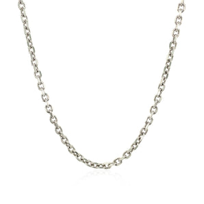 2.3mm Sterling Silver Rhodium Plated Cable Chain