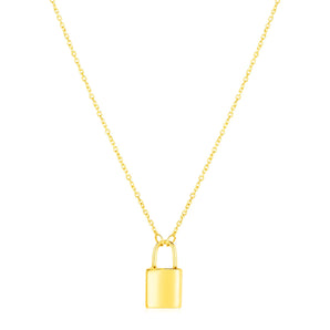 14k Yellow Gold Padlock Necklace