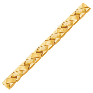 14k Yellow Gold Fancy Basket Weave Line Bracelet