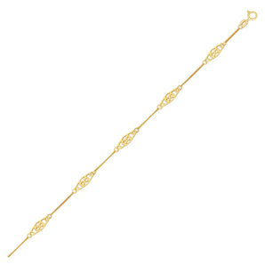 14k Yellow Gold Infinity Ankle Bracelet