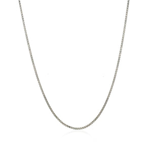 18k White Gold Classic Box Chain 0.9 mm