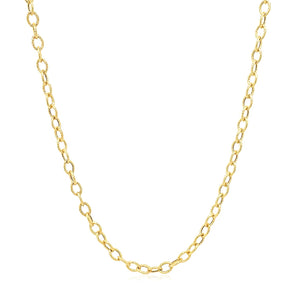 2.5mm 14k Yellow Gold Pendant Chain with Textured Links