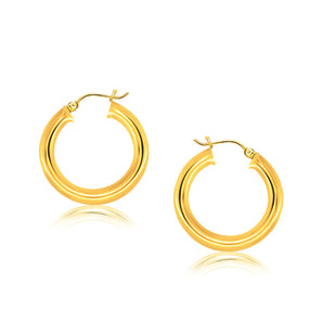 14k Yellow Gold Polished Hoop Earrings (30 mm)