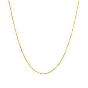 14k Yellow Gold Diamond Cut Round Wheat Chain 0.6mm