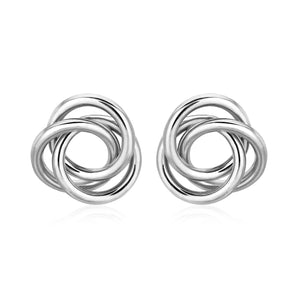 Polished Open Love Knot Earrings in Sterling Silver