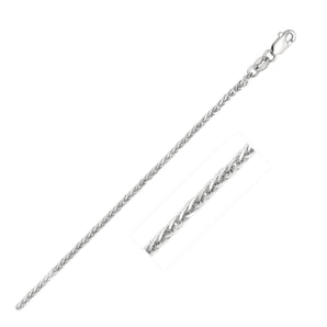 14k White Gold Square Wheat Chain (1.8mm)