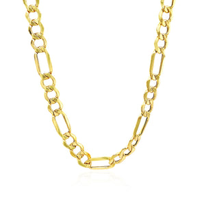 6.5mm 10k Yellow Gold Lite Figaro Chain