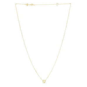 14k Yellow Gold Star of David Necklace