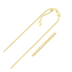 14k Yellow Gold Adjustable Box Chain 1.1mm