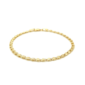 2.9mm 14k Yellow Gold Heart Bracelet