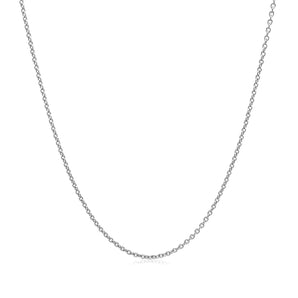 14k White Gold Round Cable Link Chain 1.1mm