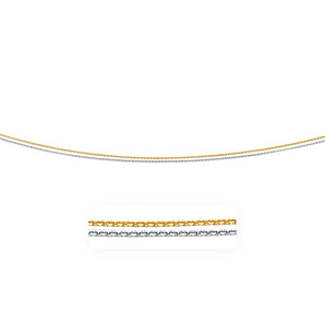 14k Two-Tone Double Strand Cable Pendant Chain 1.1mm