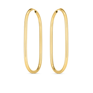 14k Yellow Gold Endless Large Paperclip Hoop Earrings