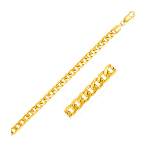 5.5mm 14k Yellow Gold Miami Cuban Semi Solid Bracelet