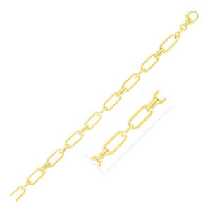 14k Yellow Gold High Polish Paperclip Rondel Link Chain (5.6mm)