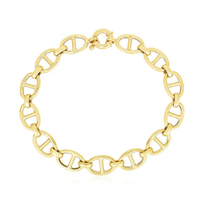 14k Yellow Gold High Polish Mariner Link Bracelet (8.8mm)