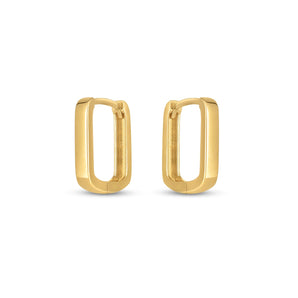 14k Yellow Gold Small Square Huggie Hoops