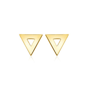 14k Yellow Gold Polished Open Triangle Post Earrings