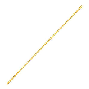 2.5mm 14k Yellow Gold French Cable Chain Bracelet