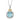 18k Yellow Gold & Sterling Silver Popcorn Sky Blue Topaz and Diamond Pendant