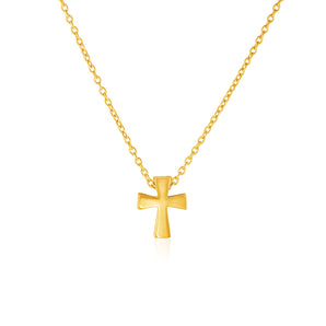 14k Yellow Gold with Cross Pendant