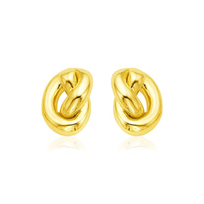 14k Yellow Gold Polished Knot Earrings