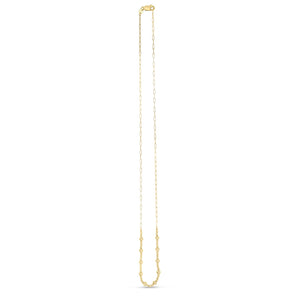 14k Yellow Gold Bead Paperclip Necklace