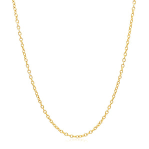 18k Yellow Gold Round Cable Link Chain 1.5mm