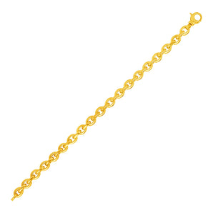 14k Yellow Gold Polished Oval Link Bracelet