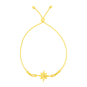 14k Yellow Gold Adjustable Bracelet with Star