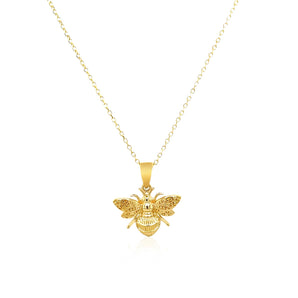 14K Yellow Gold Bee Necklace