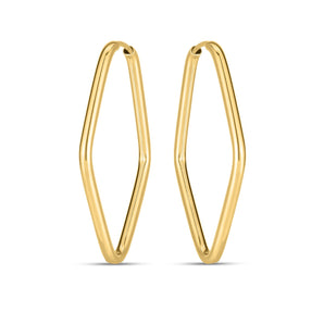 14k Yellow Gold Endless Marquise Hoops