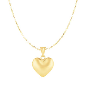 Puffed Heart Pendant in 10k Yellow Gold