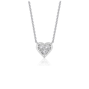 Diamond Heart Design Pendant in 14k White Gold