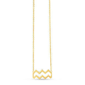 14K Yellow Gold Aquarius Necklace