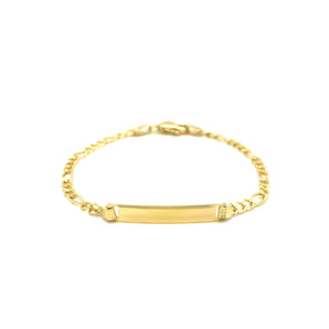 14k Yellow Gold Figaro Link Children's ID Bracelet