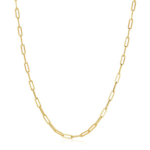 14K Yellow Gold Wide Paperclip Chain (3.3mm)