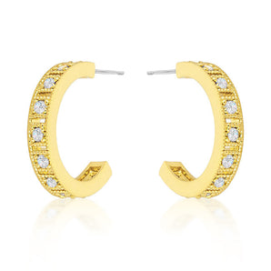 Roma Goldtone Finish Hoop Earrings